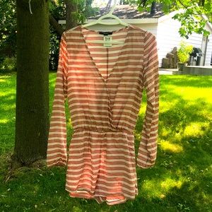 Striped Romper with Long Sleeves